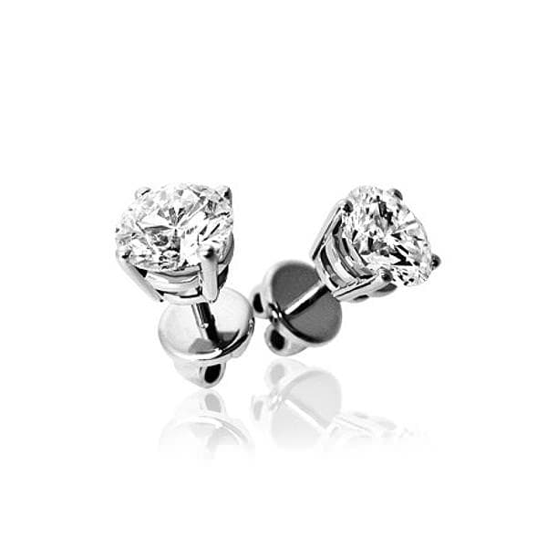 Серьги-пусеты с бриллиантами из платины